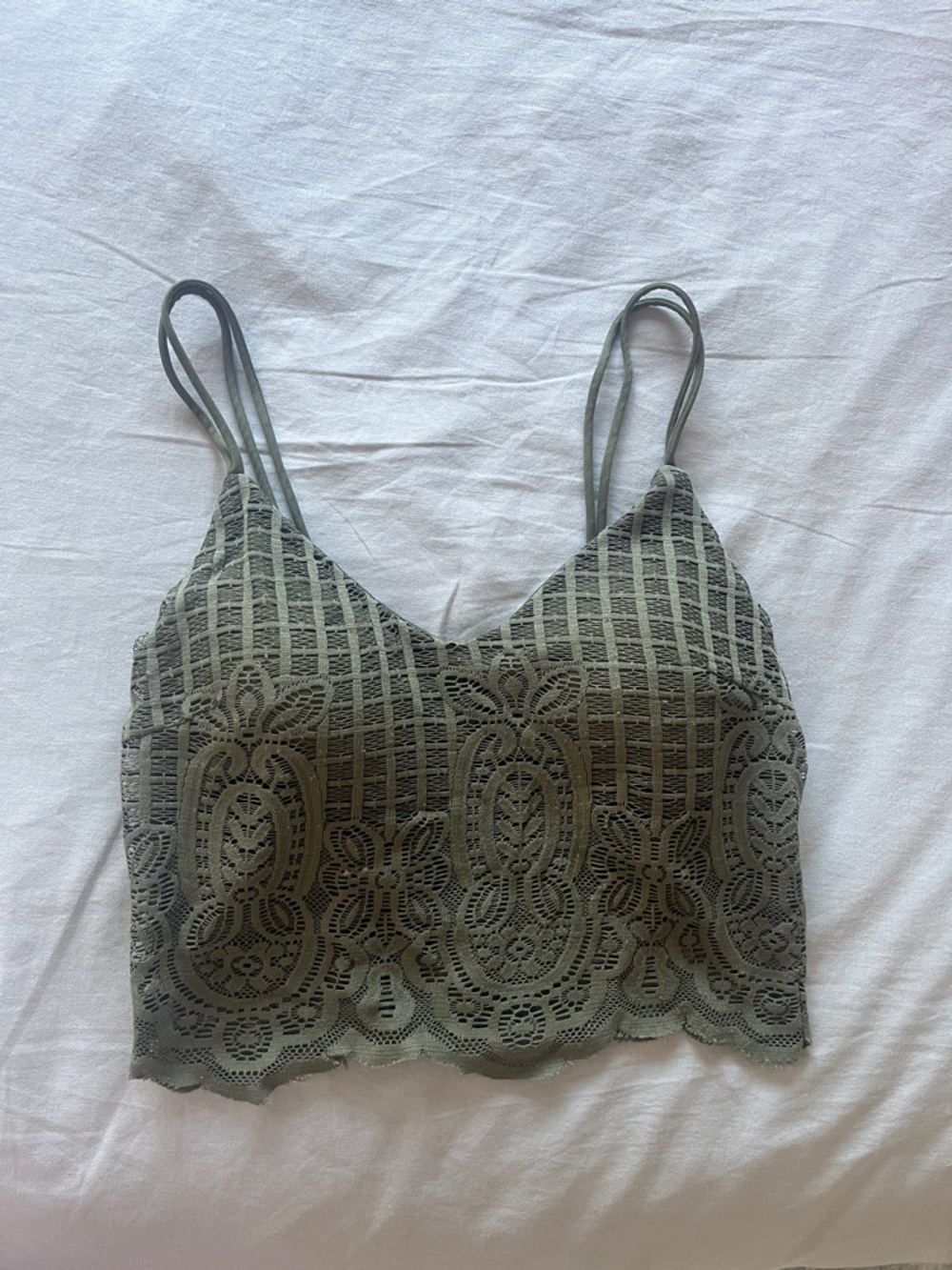 Revamped Olive Green Lace Bralette